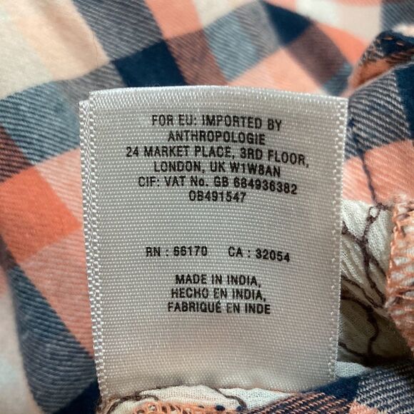 Anthropologie holding horses plaid top with contrasting ruffle fabric-2 - Picture 8 of 9